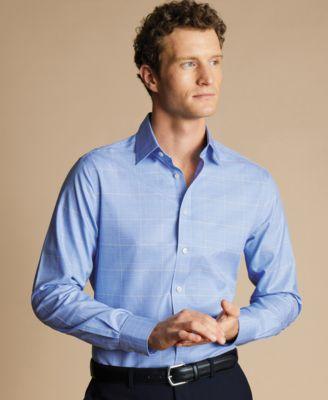 Men's Slim-Fit Non-Iron Glen Plaid Dress Shirt by CHARLES TYRWHITT