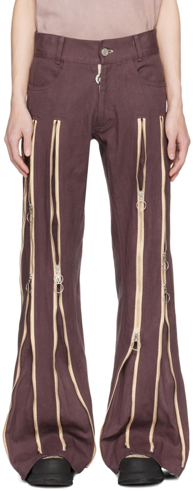 Brown Adjustable Fit Jeans by CHARLIE CONSTANTINOU