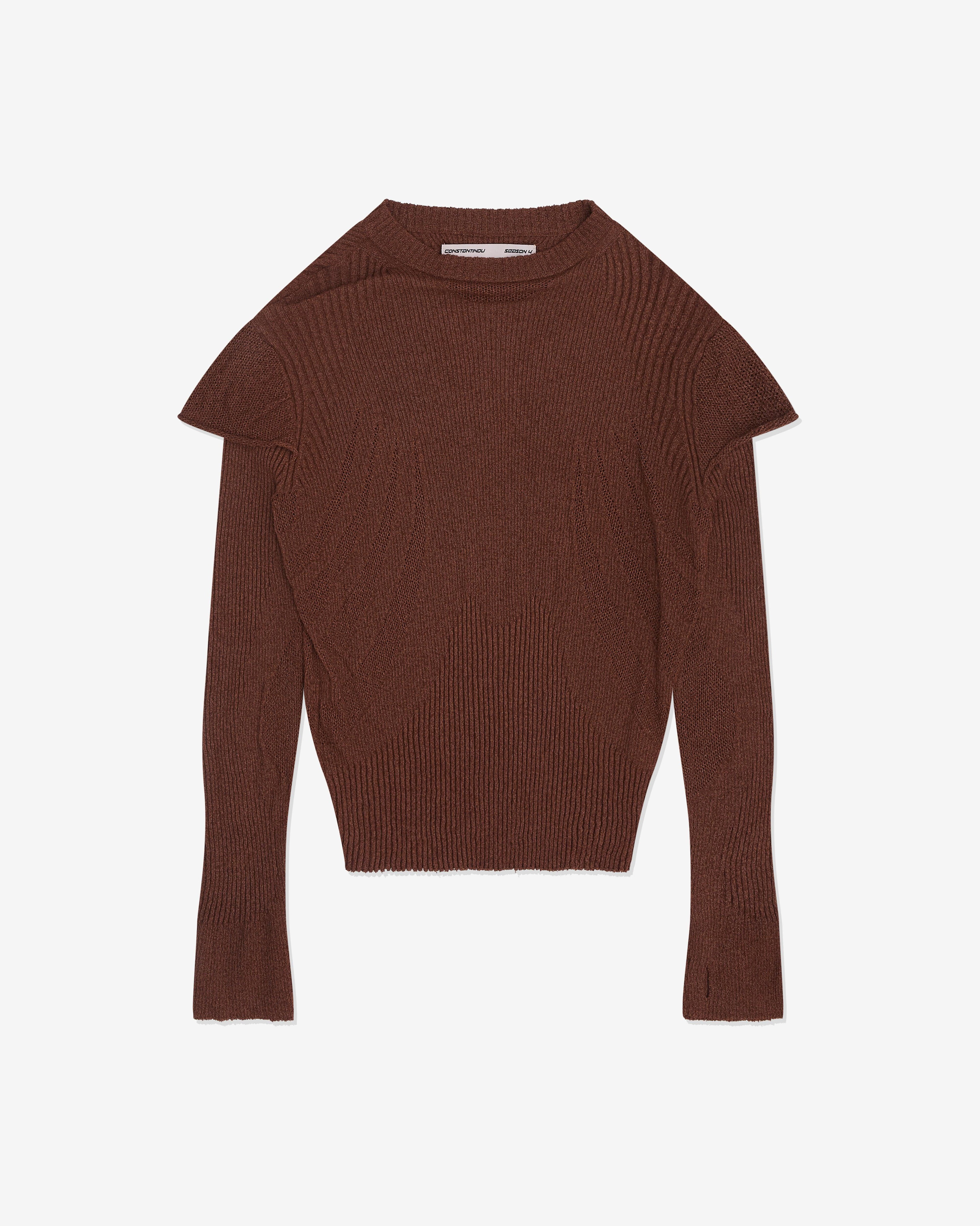 Charlie Constantinou - Men’s Light Knit Long Sleeve Top - (Brown) by CHARLIE CONSTANTINOU