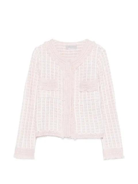 fringed-detail pocket cardigan by CHARLOTT