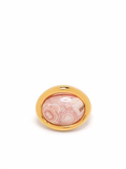 Neo Turtle rhodochorosite-mineral earcuff by CHARLOTTE CHESNAIS