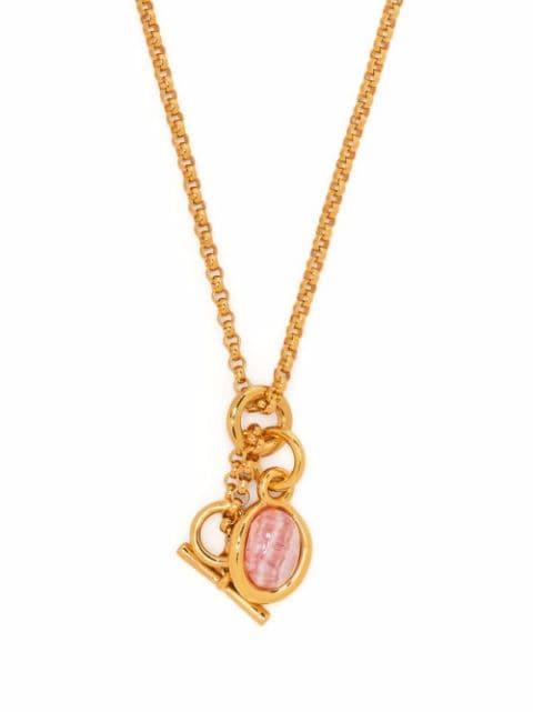 Neo Turtle rhodochorosite-mineral necklace by CHARLOTTE CHESNAIS
