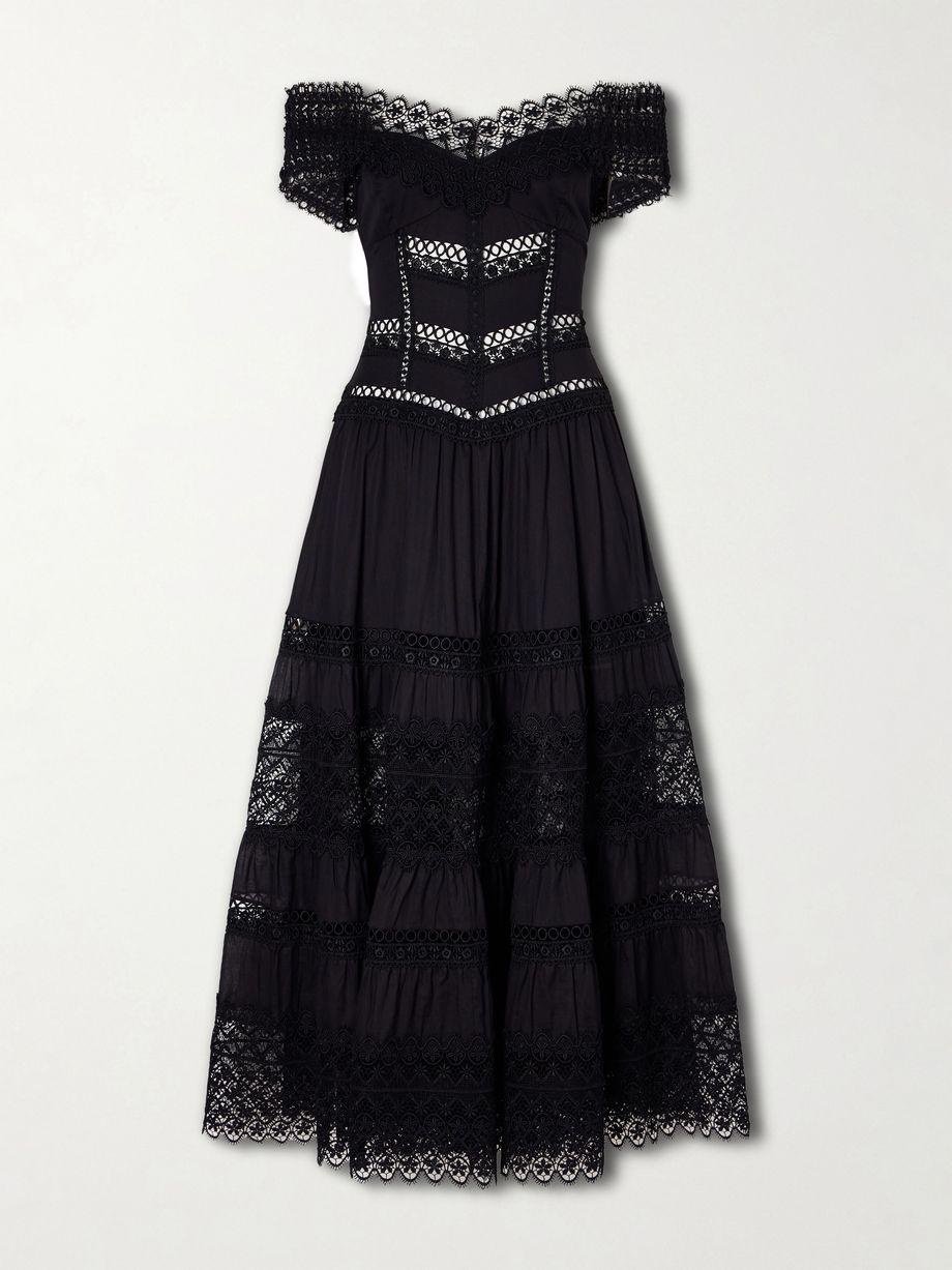 Amaira embroidered lace-trimmed cotton-blend maxi dress by CHARO RUIZ IBIZA