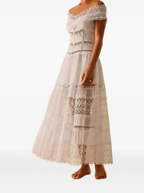 Amaira lace-panelled tiered midi dress by CHARO RUIZ IBIZA
