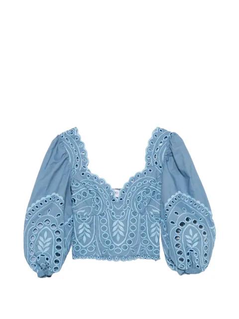 Bass laced puffed-sleeve top by CHARO RUIZ IBIZA