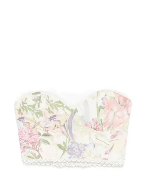 Bio floral-print lace-trim top by CHARO RUIZ IBIZA