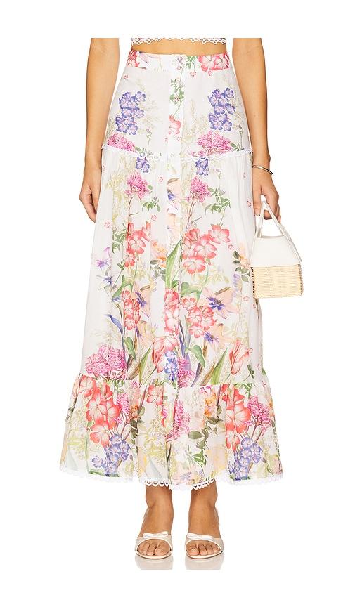 Charo Ruiz Ibiza Ann Long Skirt in Ivory,Pink by CHARO RUIZ IBIZA