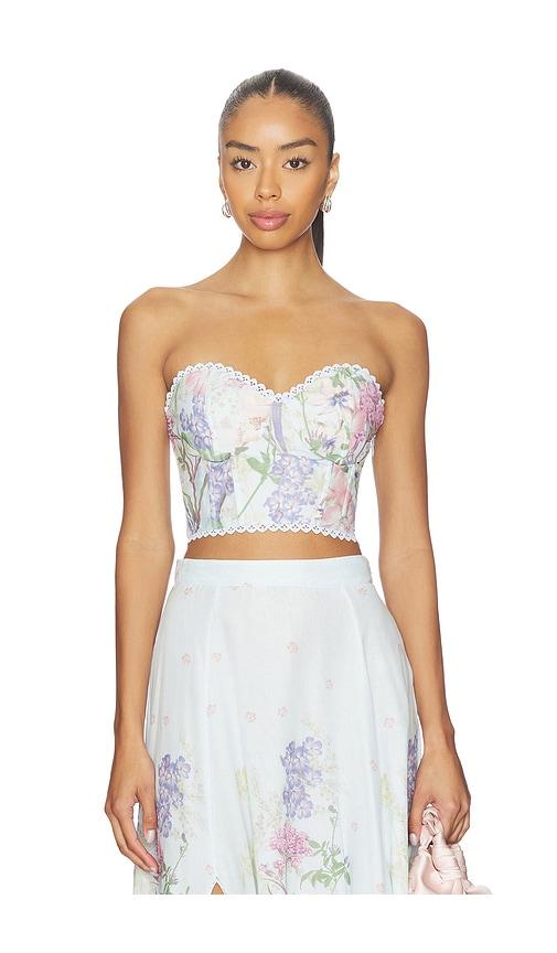 Charo Ruiz Ibiza Bustier Bio Top in Baby Blue by CHARO RUIZ IBIZA