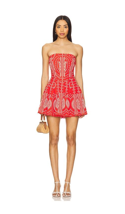 Charo Ruiz Ibiza Clem Short Dress in Black Nelm in Red by CHARO RUIZ IBIZA