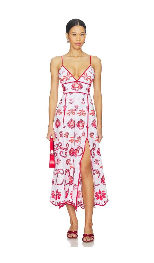 Charo Ruiz Ibiza Gardea Long Dress in White,Red by CHARO RUIZ IBIZA
