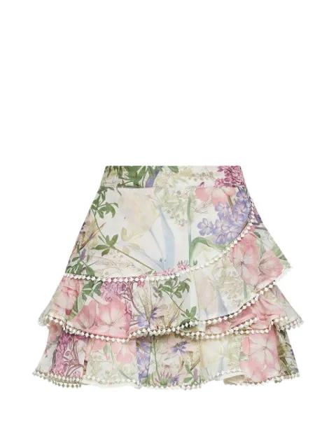 Fera floral-print ruffled mini skirt by CHARO RUIZ IBIZA