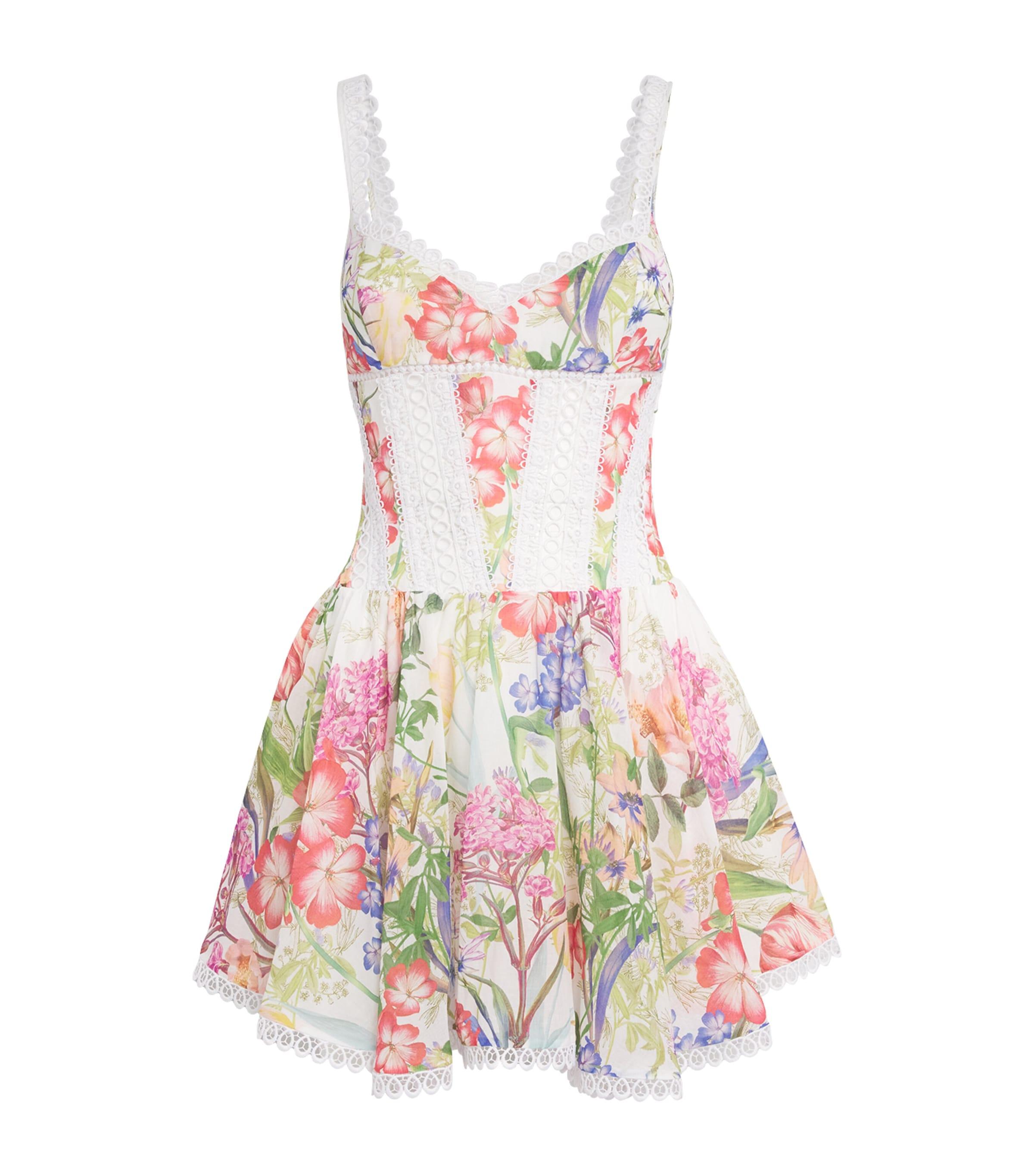 Lace-Trim Gardenia Mini Dress by CHARO RUIZ IBIZA