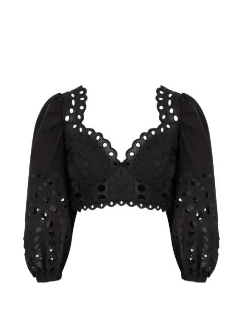 Luna embroidered smocked blouse by CHARO RUIZ IBIZA