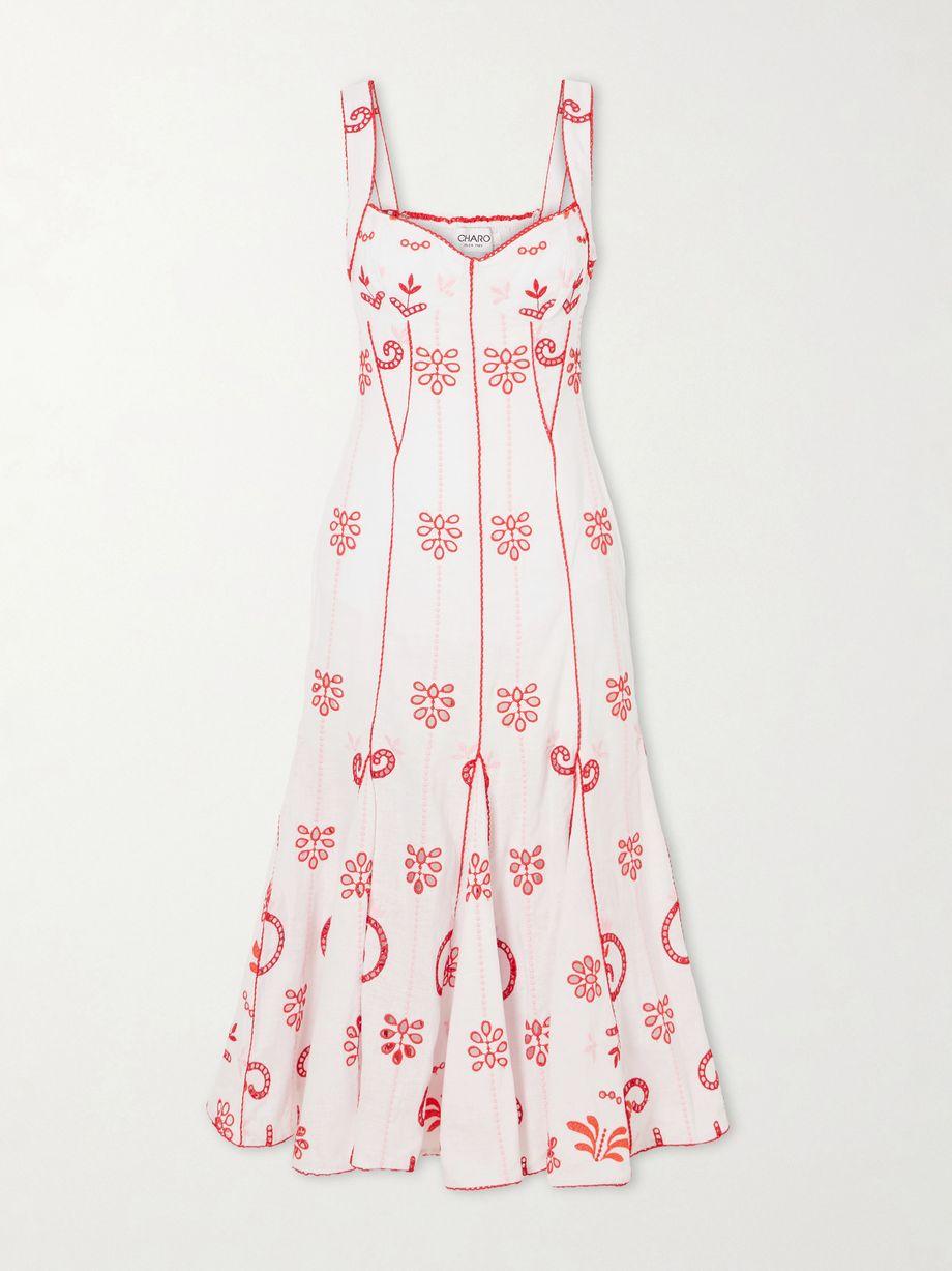 Naia tiered broderie anglaise cotton-blend midi dress by CHARO RUIZ IBIZA