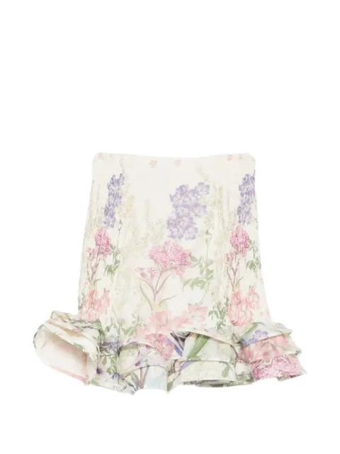 Turma ruffled-hem floral mini skirt by CHARO RUIZ IBIZA