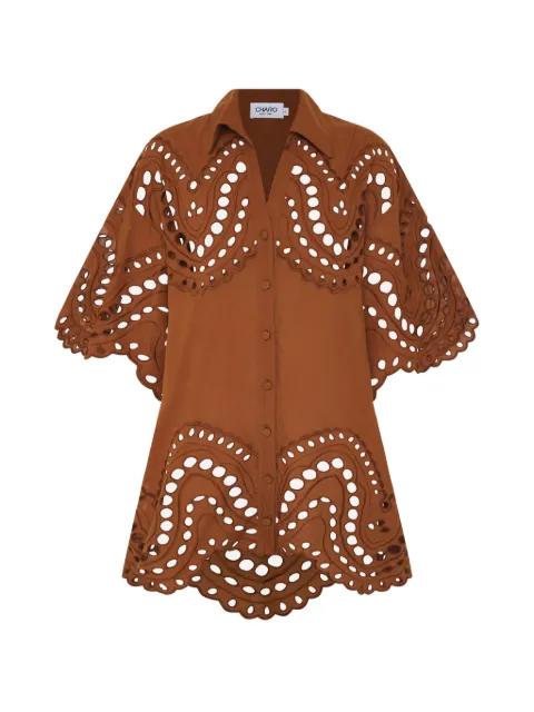 broderie-anglaise scalloped button-down shirt by CHARO RUIZ IBIZA
