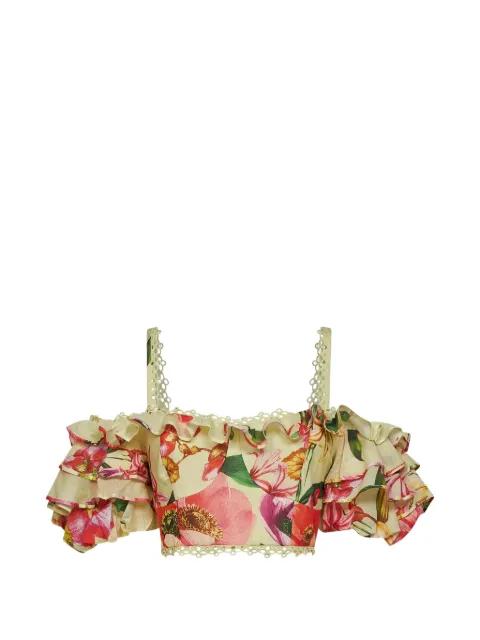 floral-print ruffled top by CHARO RUIZ IBIZA