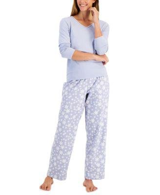 Women's Petite Plaid Flannel Mix It Pajamas Set by CHARTER CLUB