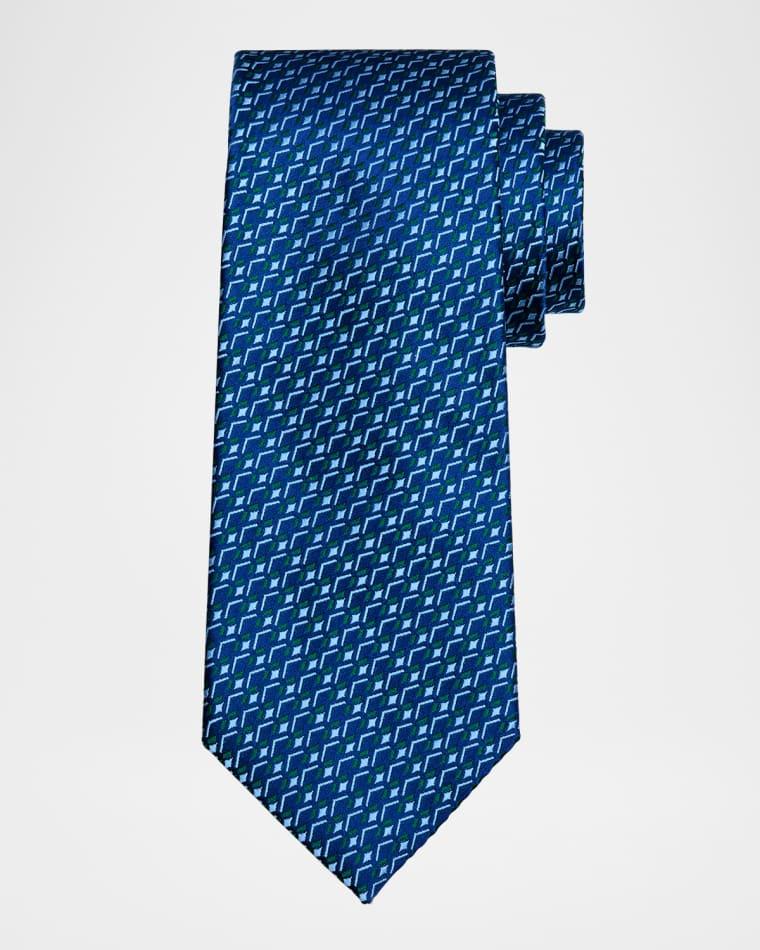 Men's Geometric Woven Silk Tie by CHARVET