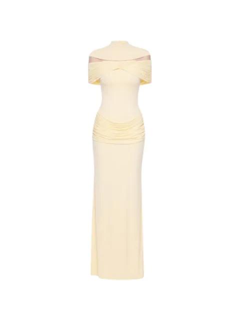 Marlene draped maxi dress by CHATS BY C.DAM