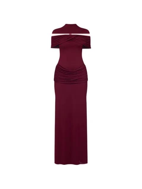 Marlene draped shoulder-cutout maxi dress by CHATS BY C.DAM