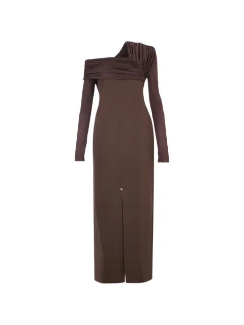 Simone asymmetric draped maxi dress by CHATS BY C.DAM