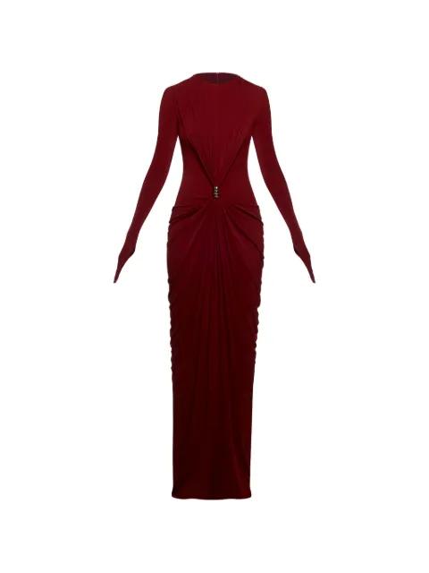 Zayra long-sleeve draped dress by CHATS BY C.DAM