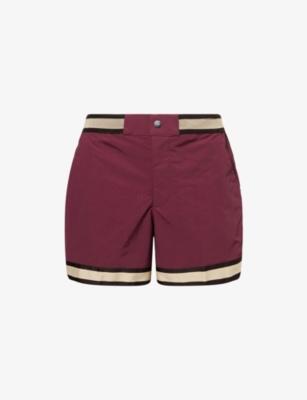Baller Striped-Trims Swim Shorts by CHE