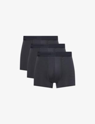 Branded Mid-Rise Pack of Three Stretch-Woven Trunks by CHE