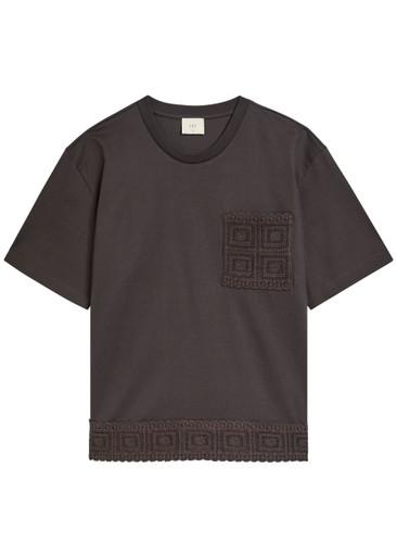 Inigo crochet-trimmed cotton T-shirt by CHE