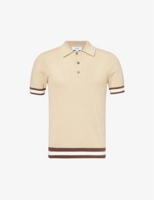Quinn stripe-trimmed cotton-knit polo shirt by CHE