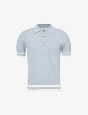 Quinn stripe-trimmed cotton-knit polo shirt by CHE