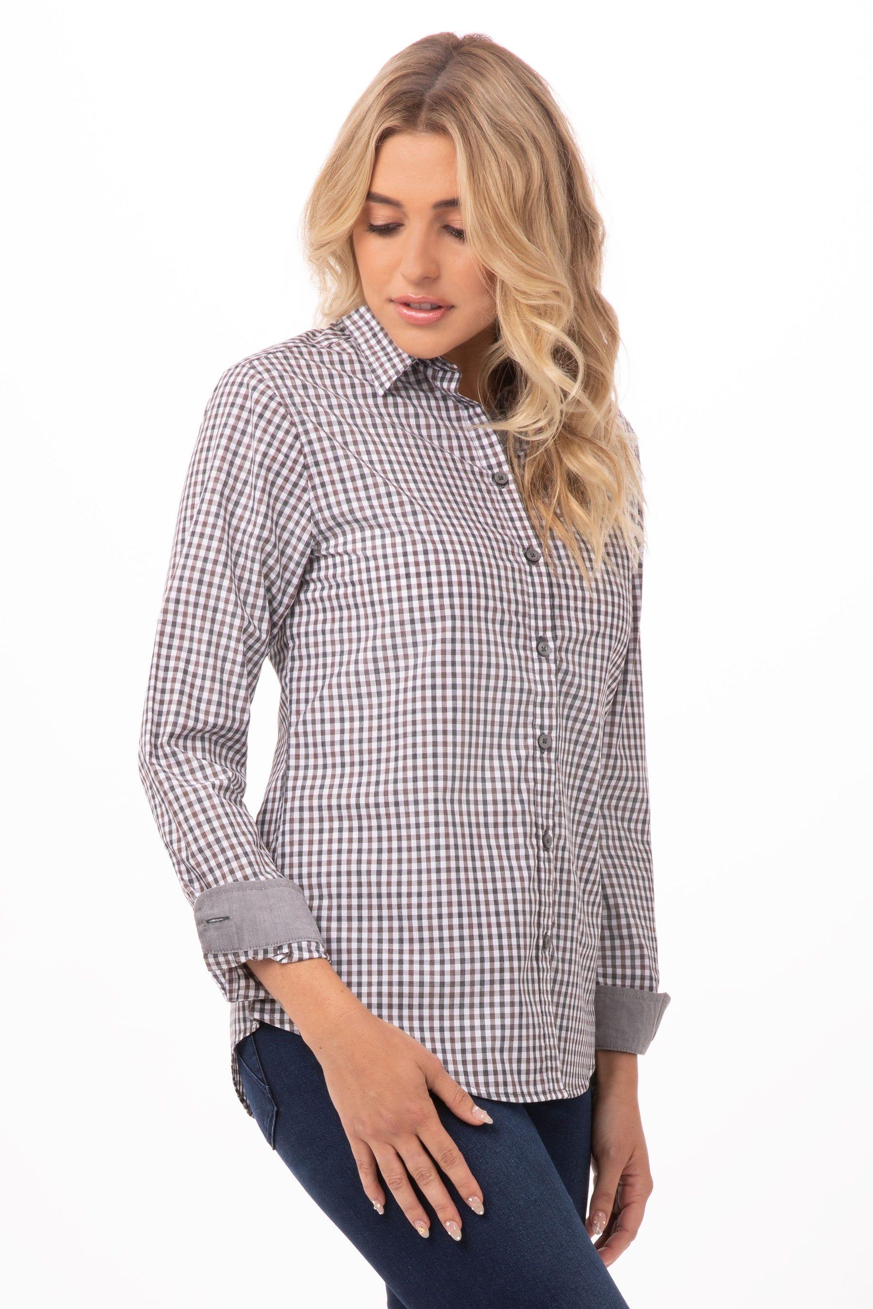 Modern Gingham Long Sleeve Dress Shirt by CHEF WORKS
