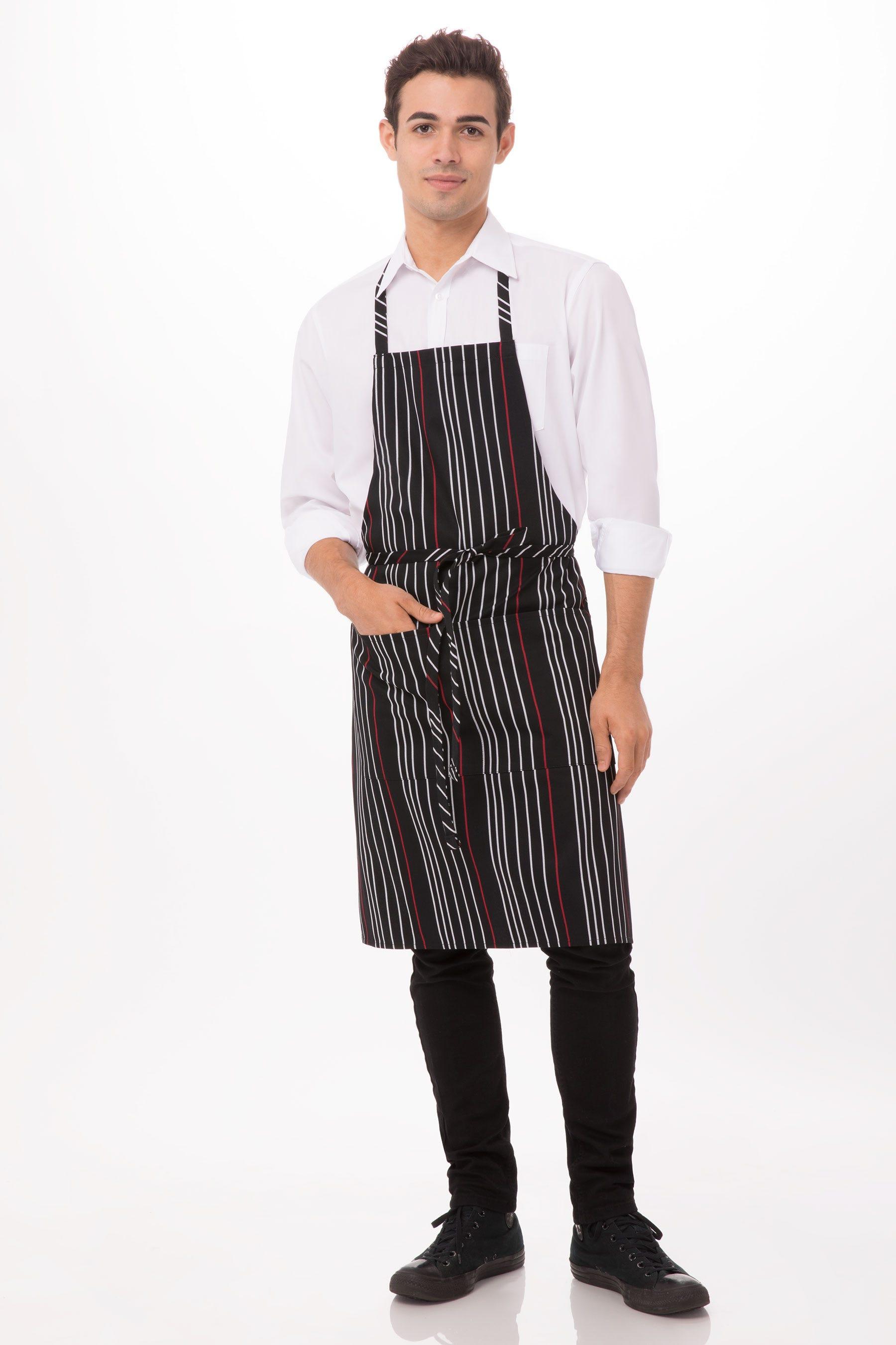 Striped Bib Apron by CHEF WORKS