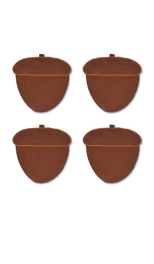 Chefanie Acorn Cocktail Napkins in Brown by CHEFANIE