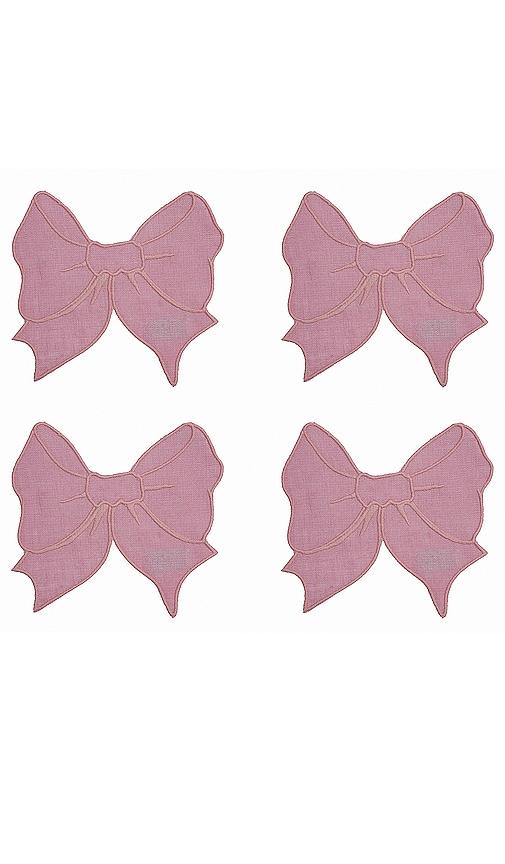 Chefanie Bow Cocktail Napkins Set Of 4 in Pink by CHEFANIE