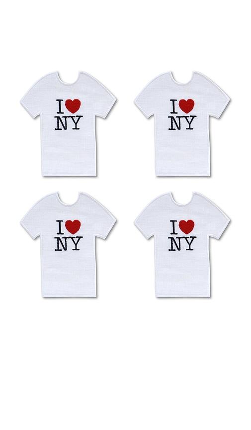 Chefanie Ny T-shirt Cocktail Napkins in White by CHEFANIE