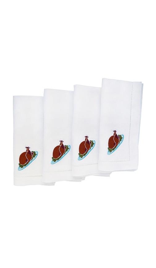 Chefanie Thanksgiving Turkey Napkins in White by CHEFANIE