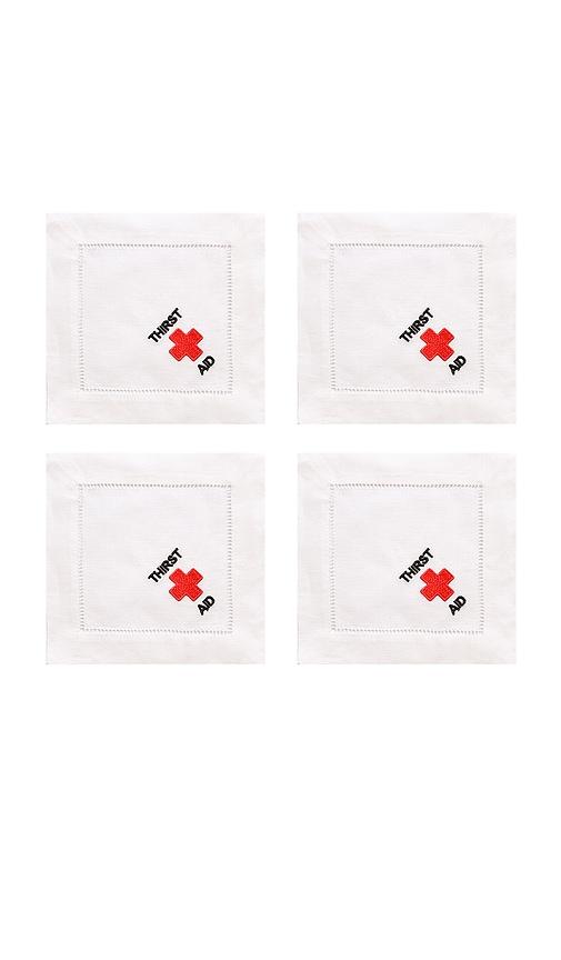 Chefanie Thirst Aid Cocktail Napkins in White by CHEFANIE