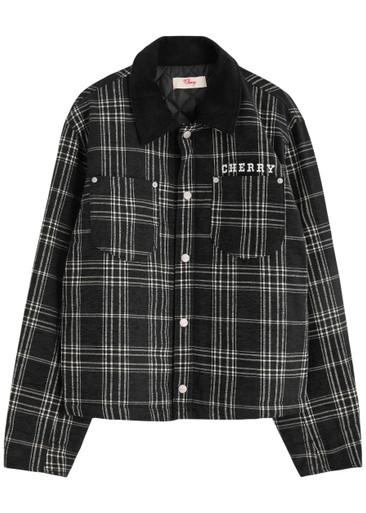 Checked-jacquard chenille jacket by CHERRY LOS ANGELES