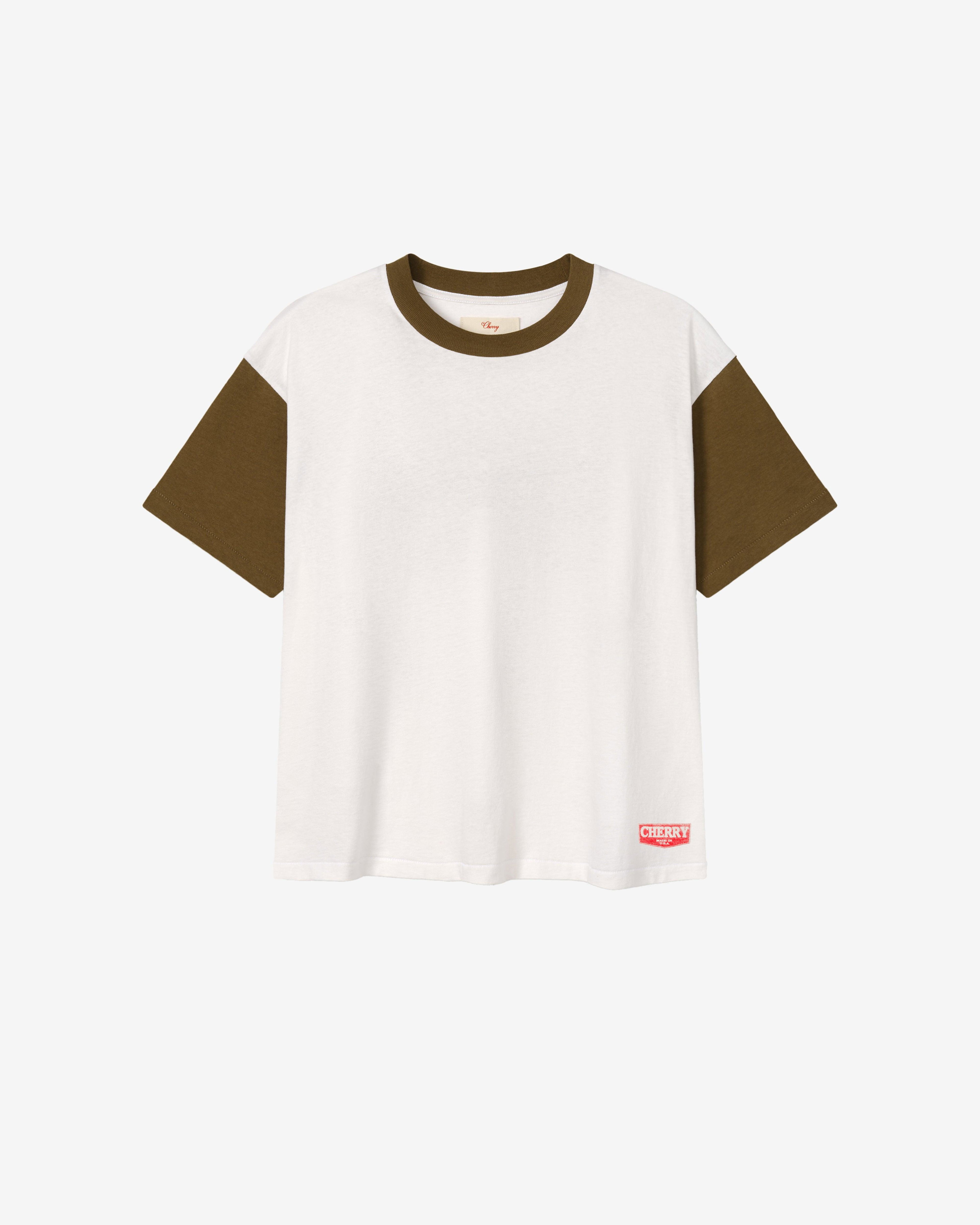 Cherry Los Angeles - Men's Safari Boxy Ringer Tee - (Chocolate) by CHERRY LOS ANGELES