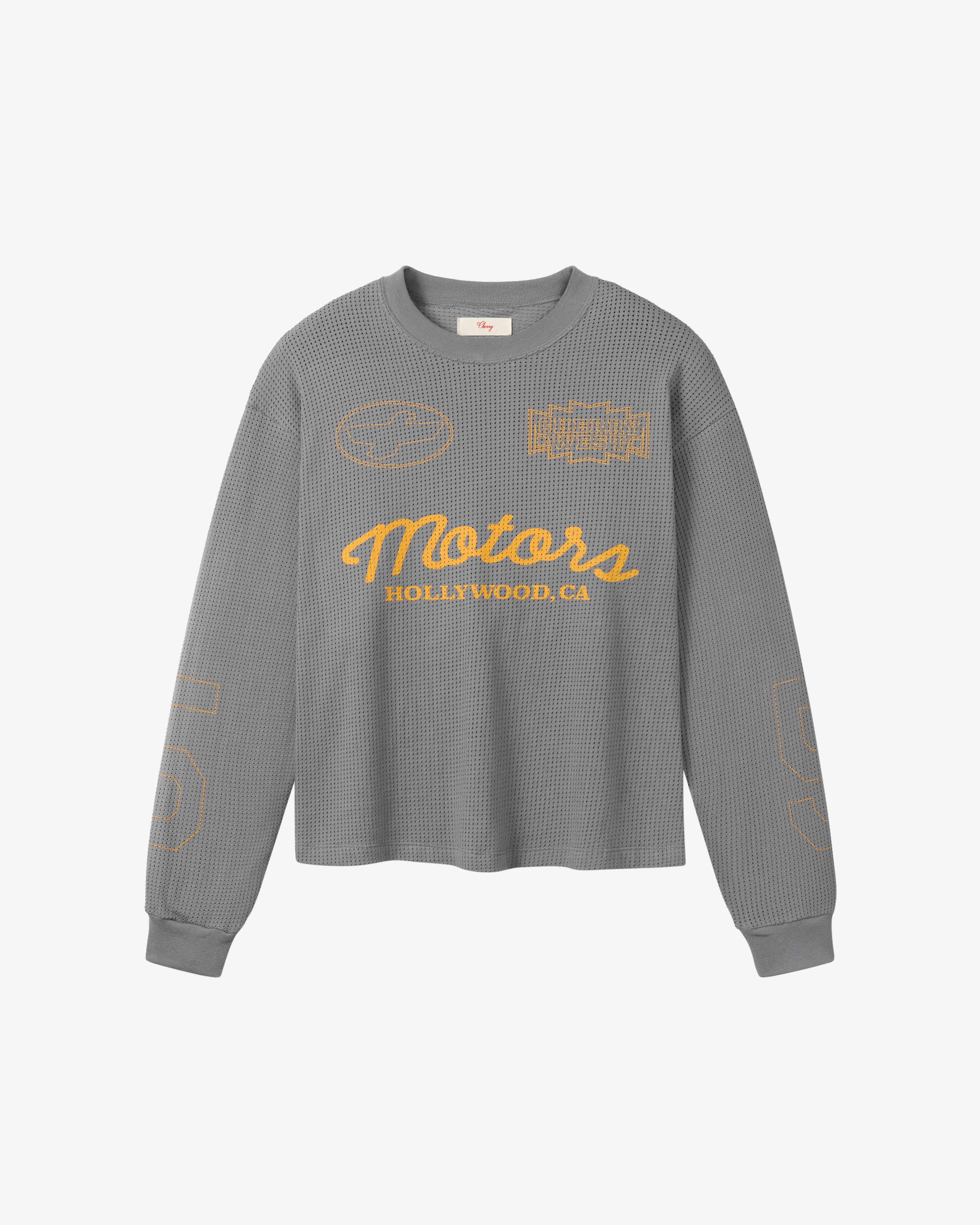 Cherry Los Angeles - Mesh Motors Long Sleeve - (Charcoal) by CHERRY LOS ANGELES