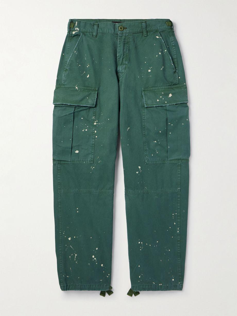 Straight-Leg Paint-Splattered Cotton-Twill Cargo Trousers by CHERRY LOS ANGELES
