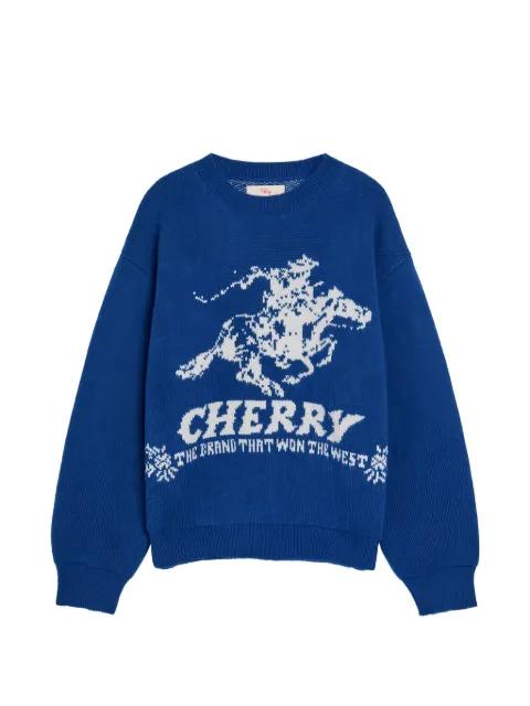 Won The West intarsia round-neck sweater by CHERRY