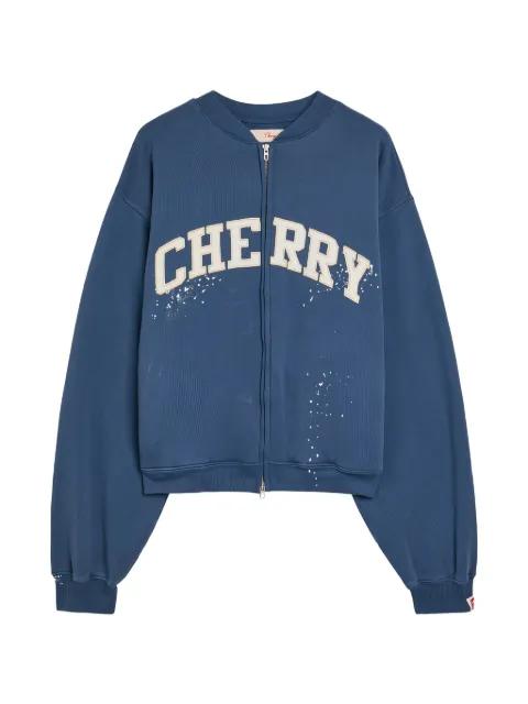 zip-up embroidered sweatshirt by CHERRY