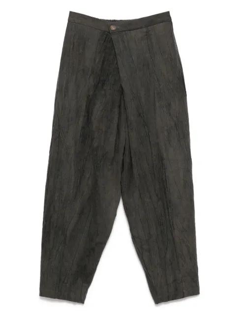 hand dyed low-crotch trousers by CHIAHUNG SU