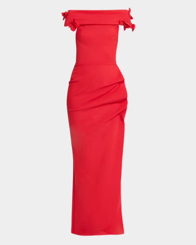 Clotis Floral Off-Shoulder Maxi Dress by CHIARA BONI LA PETITE ROBE