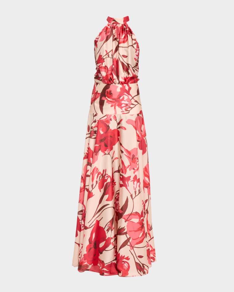 Disei Floral-Print Halter Maxi Dress by CHIARA BONI LA PETITE ROBE