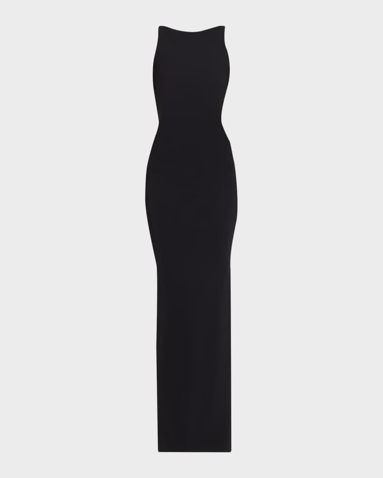 Eman Sleeveless Draped Column Gown by CHIARA BONI LA PETITE ROBE