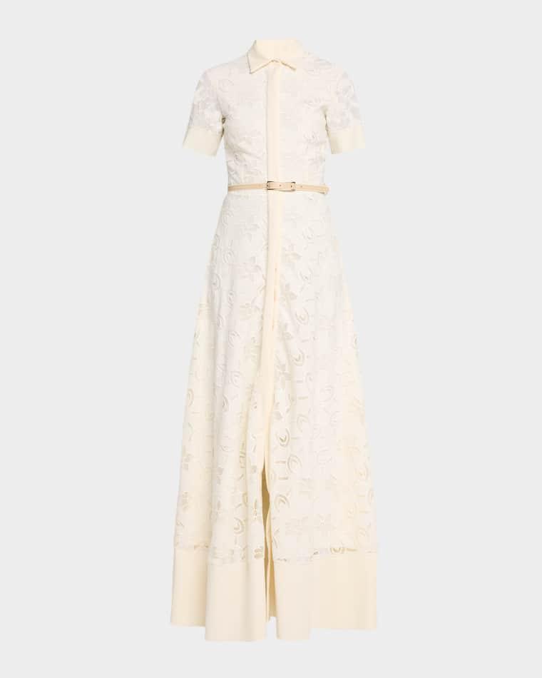 Feria Floral-Embroidered Maxi Shirtdress by CHIARA BONI LA PETITE ROBE